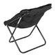 Black Fabric/Black Frame |#| Folding Faux Fur Oversized Saucer Chair with Steel Frame - Black/Black