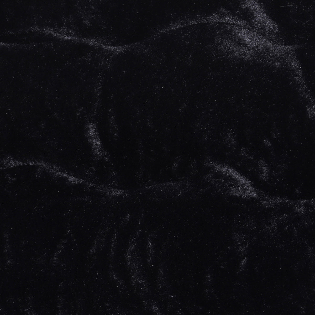 Black Fabric/Black Frame |#| Folding Faux Fur Oversized Saucer Chair with Steel Frame - Black/Black