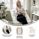 Ivory Faux Shearling Fabric/Soft Gold Frame |#| Folding Faux Shearling Oversized Saucer Chair with Steel Frame - Ivory/Soft Gold