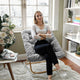 Gray Fabric/Soft Gold Frame |#| Folding Faux Fur Oversized Saucer Chair with Steel Frame - Gray/Soft Gold