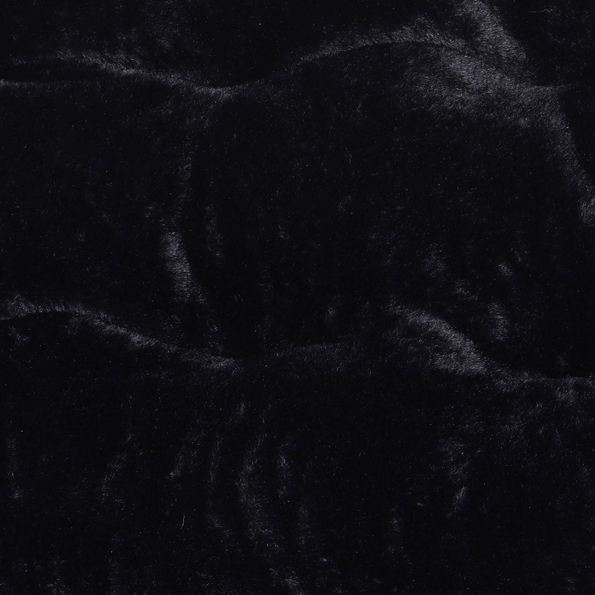 Black Fabric/Black Frame |#| Folding Faux Fur Oversized Saucer Chair with Steel Frame - Black/Black