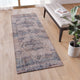 Blue,2' x 6' |#| 2' x 6' Multicolor Distressed Artisan Old English Style Traditional Rug