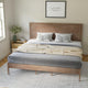 Light Brown,King |#| Solid Wood Platform Bed with Headboard and Wooden Slats in Light Brown - King
