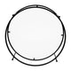 Clear Top/Matte Black Frame |#| Clear Glass Living Room Coffee Table with Round Matte Black Metal Frame