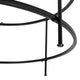 Clear Top/Matte Black Frame |#| Clear Glass Living Room Coffee Table with Round Matte Black Metal Frame