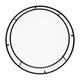 Clear Top/Matte Black Frame |#| Clear Glass Living Room Coffee Table with Round Matte Black Metal Frame