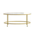 Astoria Collection Round Coffee Table - Modern Glass Coffee Table with Metal Frame