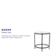 Clear Top/Matte Black Frame |#| Clear Glass Living Room End Table with Round Matte Black Metal Frame