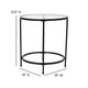 Clear Top/Matte Black Frame |#| Clear Glass Living Room End Table with Round Matte Black Metal Frame