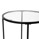 Clear Top/Matte Black Frame |#| Clear Glass Living Room End Table with Round Matte Black Metal Frame