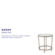 Clear Top/Brushed Gold Frame |#| Clear Glass Living Room End Table with Round Brushed Gold Metal Frame