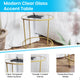 Clear Top/Brushed Gold Frame |#| Clear Glass Living Room End Table with Round Brushed Gold Metal Frame