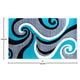 Turquoise,2' x 3' |#| Modern High-Low Sculpted Swirl Design Abstract Area Rug - Turquoise - 2' x 3'