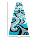 Turquoise,3' x 16' |#| Modern High-Low Sculpted Swirl Design Abstract Area Rug - Turquoise - 3' x 16'