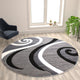 Grey,8' Round |#| Modern High-Low Sculpted Swirl Design Abstract Area Rug - Gray - 8' x 8'