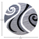 Grey,8' Round |#| Modern High-Low Sculpted Swirl Design Abstract Area Rug - Gray - 8' x 8'