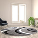 Grey,8' Round |#| Modern High-Low Sculpted Swirl Design Abstract Area Rug - Gray - 8' x 8'