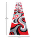 Red,3' x 16' |#| Modern High-Low Sculpted Swirl Design Abstract Area Rug - Red - 3' x 16'