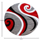 Red,4' Round |#| Modern High-Low Sculpted Swirl Design Abstract Area Rug - Red - 4' x 4'