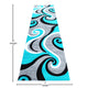 Turquoise,3' x 10' |#| Modern High-Low Sculpted Swirl Design Abstract Area Rug - Turquoise - 3' x 10'