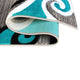 Turquoise,3' x 10' |#| Modern High-Low Sculpted Swirl Design Abstract Area Rug - Turquoise - 3' x 10'