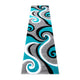 Turquoise,2' x 7' |#| Modern High-Low Sculpted Swirl Design Abstract Area Rug - Turquoise - 2' x 7'