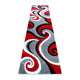 Red,3' x 10' |#| Modern High-Low Sculpted Swirl Design Abstract Area Rug - Red - 3' x 10'