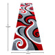 Red,3' x 10' |#| Modern High-Low Sculpted Swirl Design Abstract Area Rug - Red - 3' x 10'