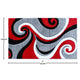 Red,2' x 3' |#| Modern High-Low Sculpted Swirl Design Abstract Area Rug - Red - 2' x 3'