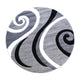 Grey,5' Round |#| Modern High-Low Sculpted Swirl Design Abstract Area Rug - Gray - 5' x 5'