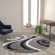 Grey,5' Round |#| Modern High-Low Sculpted Swirl Design Abstract Area Rug - Gray - 5' x 5'