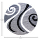 Grey,5' Round |#| Modern High-Low Sculpted Swirl Design Abstract Area Rug - Gray - 5' x 5'