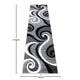 Grey,2' x 7' |#| Modern High-Low Sculpted Swirl Design Abstract Area Rug - Gray - 2' x 7'