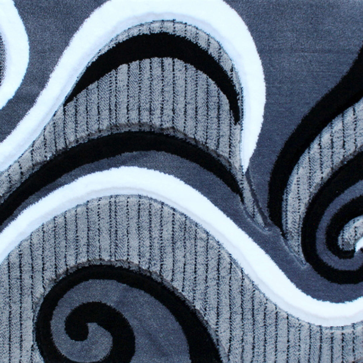 Grey,2' x 3' |#| Modern High-Low Sculpted Swirl Design Abstract Area Rug - Gray - 2' x 3'