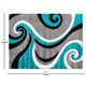 Turquoise,8' x 10' |#| Modern High-Low Sculpted Swirl Design Abstract Area Rug - Turquoise - 8' x 10'