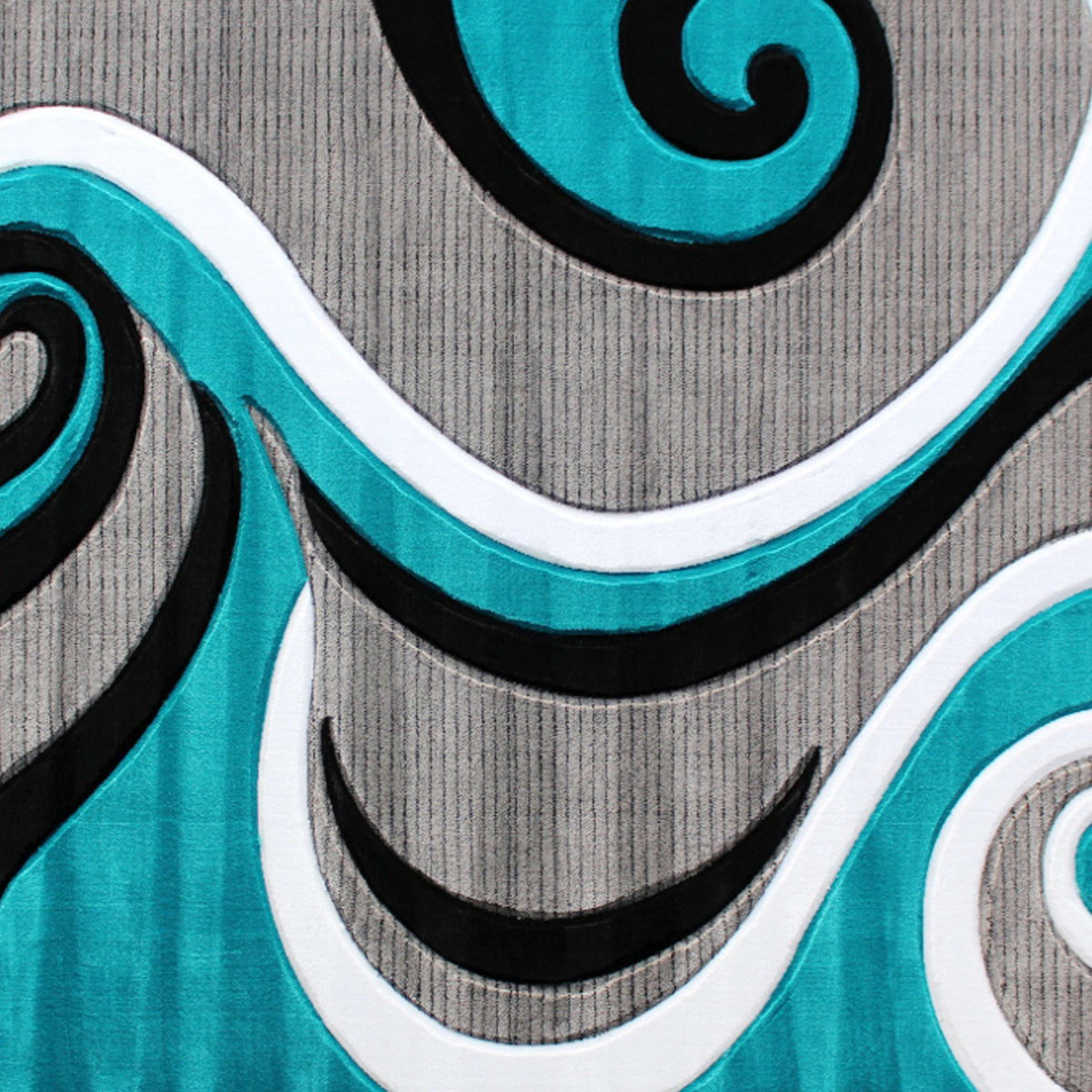 Turquoise,8' x 10' |#| Modern High-Low Sculpted Swirl Design Abstract Area Rug - Turquoise - 8' x 10'