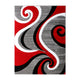 Red,5' x 7' |#| Modern High-Low Sculpted Swirl Design Abstract Area Rug - Red - 5' x 7'