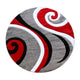 Red,5' Round |#| Modern High-Low Sculpted Swirl Design Abstract Area Rug - Red - 5' x 5'