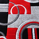 Red,2' x 7' |#| Modern Geometric Design Abstract Area Rug - Red, Black, & Gray - 2 x 7