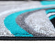 Turquoise,3' x 10' |#| Modern Geometric Design Abstract Area Rug - Turquoise, Black, & Gray - 3 x 10