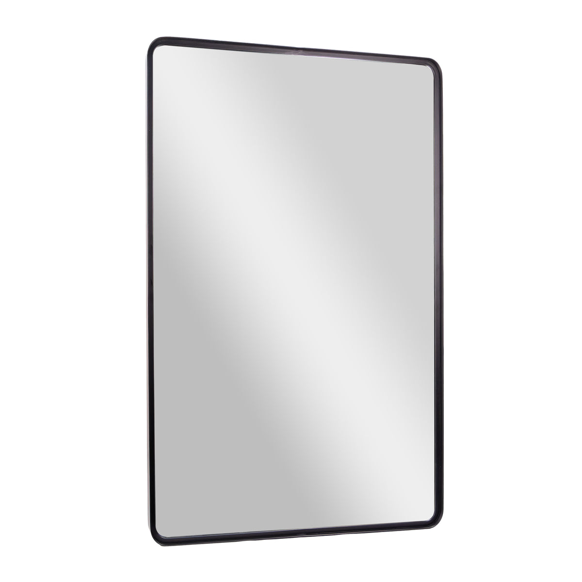 Black,30"W x 48"L |#| Large Rectangular Accent Mirror with 2 Inch Deep Iron Frame in Black - 48" x 30"