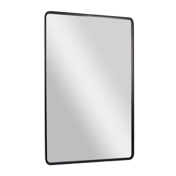 Black,30"W x 48"L |#| Large Rectangular Accent Mirror with 2 Inch Deep Iron Frame in Black - 48" x 30"