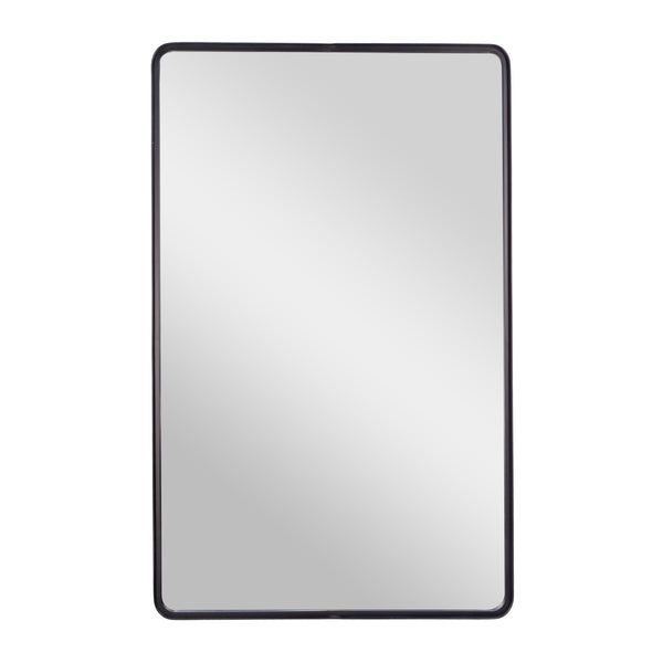 Black,30"W x 48"L |#| Large Rectangular Accent Mirror with 2 Inch Deep Iron Frame in Black - 48" x 30"