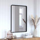 Black,24"W x 36"L |#| Large Rectangular Accent Mirror with 2 Inch Deep Frame in Black - 24" x 36"