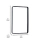 Black,24"W x 36"L |#| Large Rectangular Accent Mirror with 2 Inch Deep Frame in Black - 24" x 36"