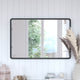 Black,24"W x 36"L |#| Large Rectangular Accent Mirror with 2 Inch Deep Frame in Black - 24" x 36"