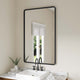 Black,30"W x 48"L |#| Large Rectangular Accent Mirror with 2 Inch Deep Iron Frame in Black - 48" x 30"
