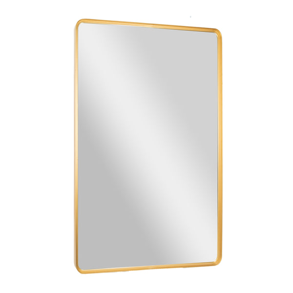Gold,30"W x 48"L |#| Large Rectangular Accent Mirror with 2 Inch Deep Iron Frame in Gold - 48" x 30"