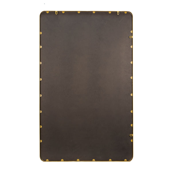Gold,30"W x 48"L |#| Large Rectangular Accent Mirror with 2 Inch Deep Iron Frame in Gold - 48" x 30"