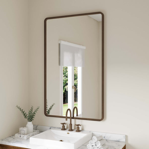 Bronze,30"W x 48"L |#| Large Rectangular Accent Mirror with 2 Inch Deep Iron Frame in Brnze - 48" x 30"